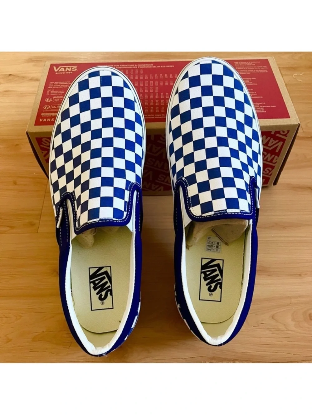 Vans Classic Slip-On 'Checkerboard - Beacon Blue' Women 13.0 US Mens 11.5 US